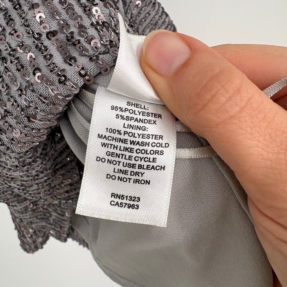 Halogen Silver Sequin Fully Lined Blouse Size Med… - image 4